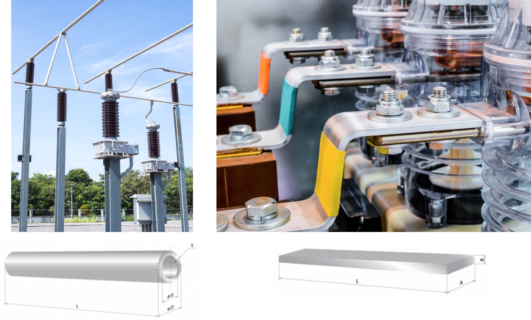 Aluminum tubular conductors and flat wires