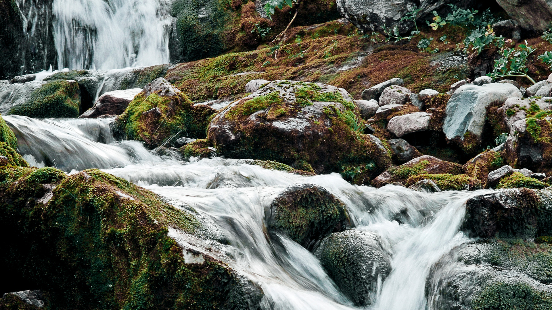 a water flowing over rocks