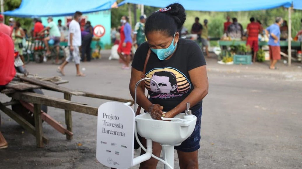 a person using a bucket