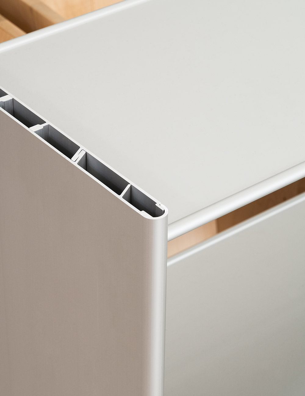 Hem's aluminium shelving system based on recycled extruded aluminium profiles from Hydro