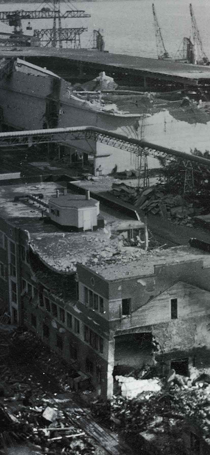 The plant on Herøya after bombing